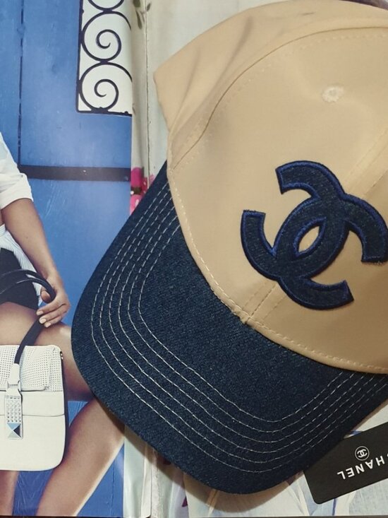 Women Blue Denim Tan Baseball Hat Cap CC Fashion Casual Formal Luxury Accessory main image 8